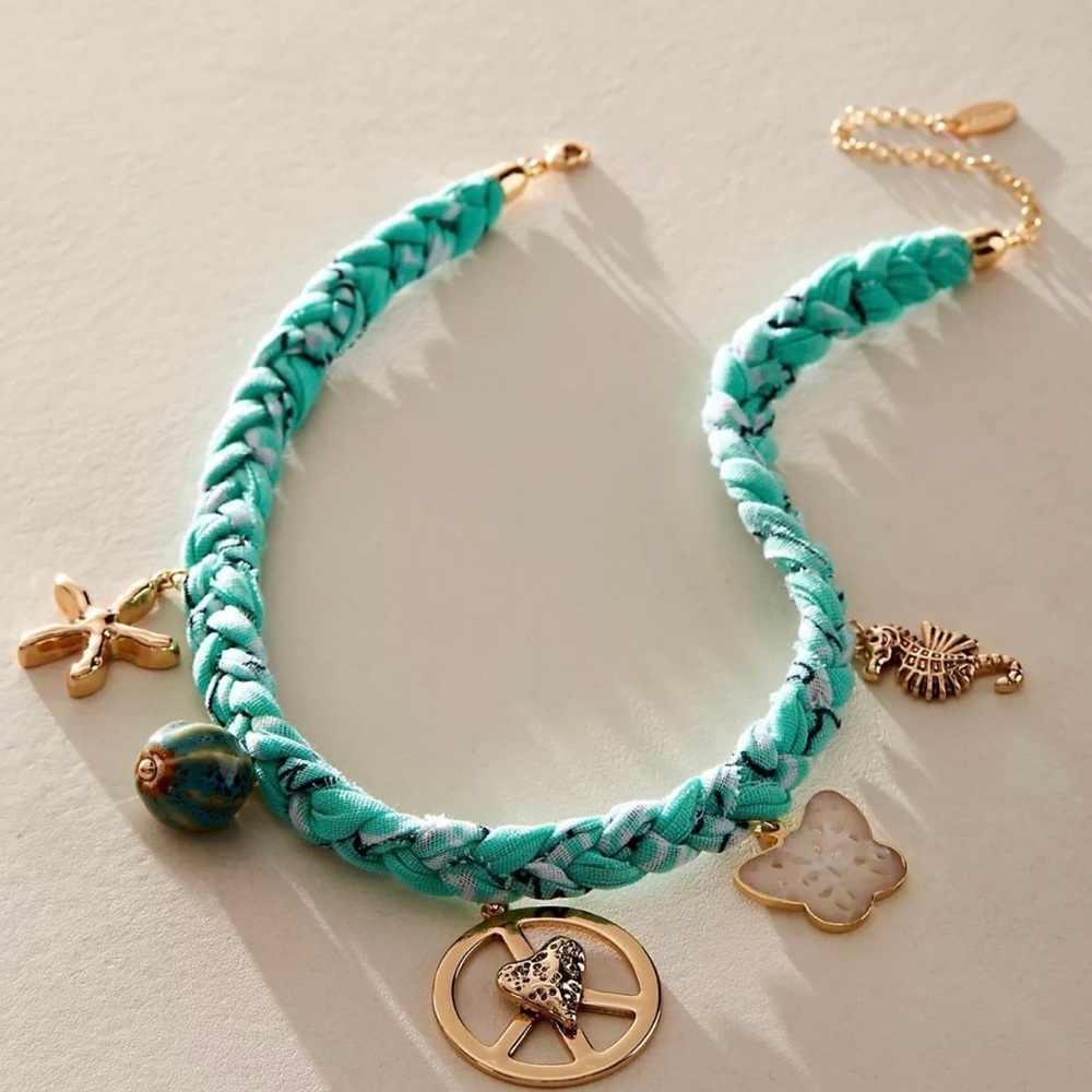 🏷️ Free People Sky Charm Necklace in Turquoise NWT
